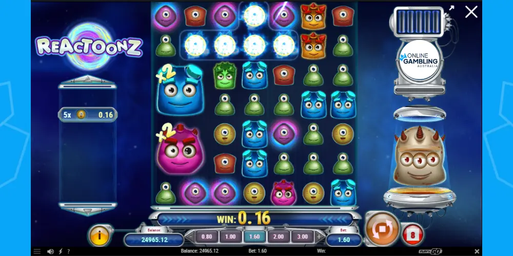 Reactoonz pokie australia bonus game