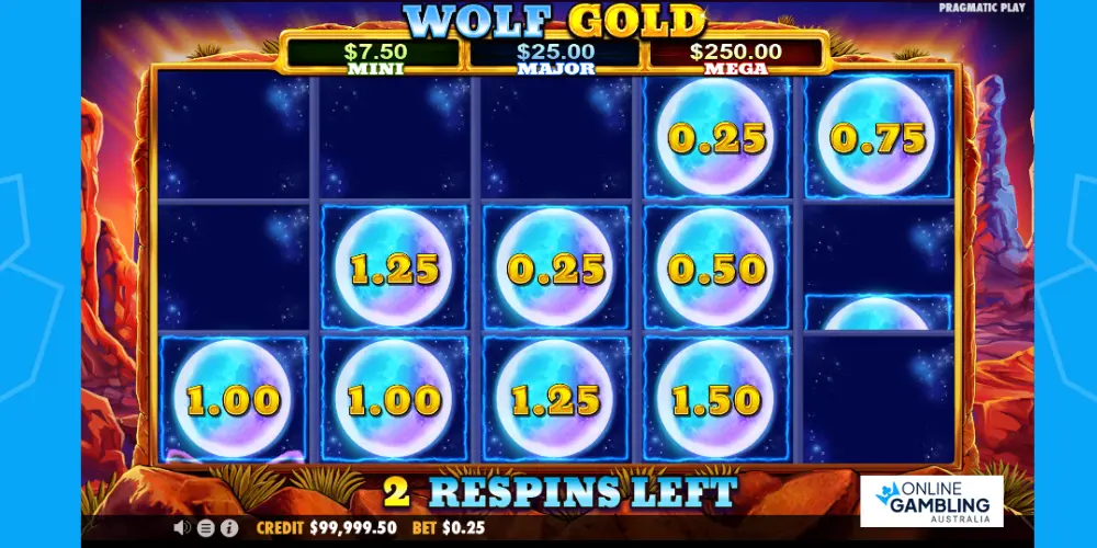 Wolf Gold respins bonus