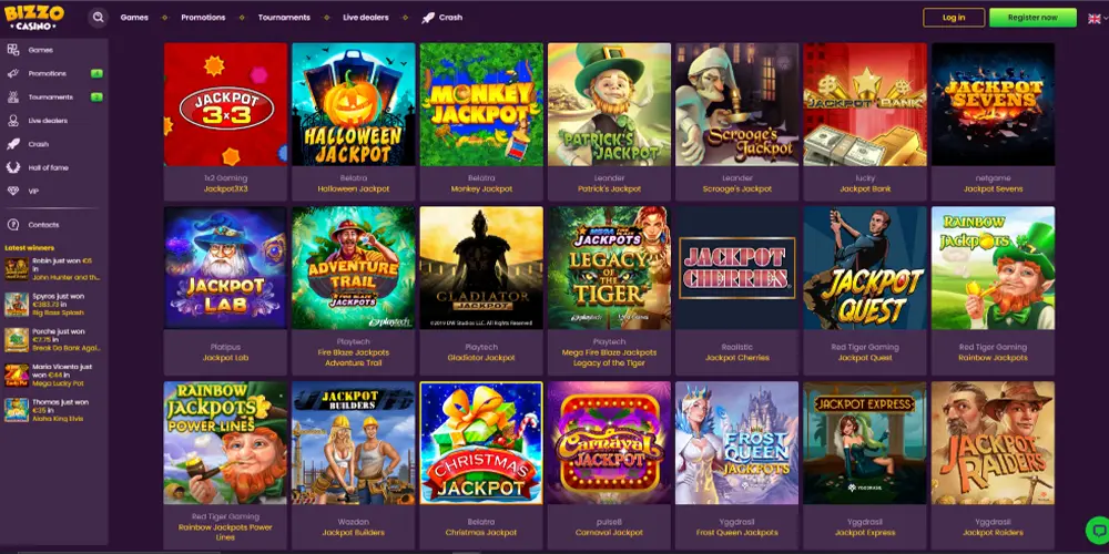 bizzo casino jackpot pokies