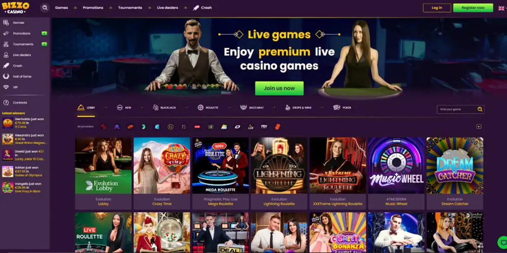 bizzo casino live dealer games