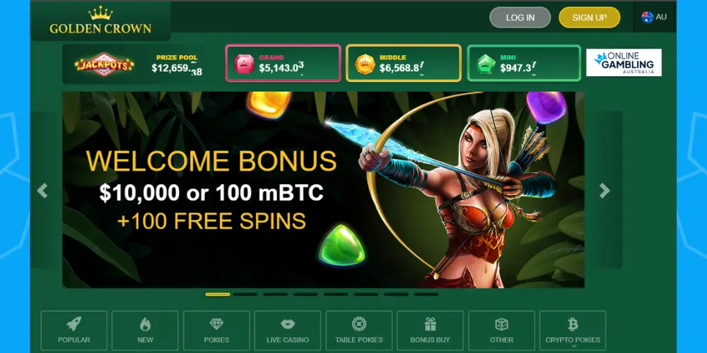 Golden Crown casino welcome bonus