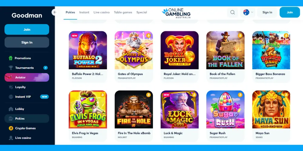 Goodman Casino games