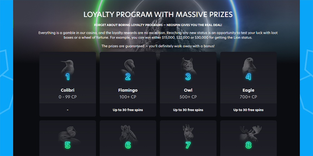 neospin casino loyalty program