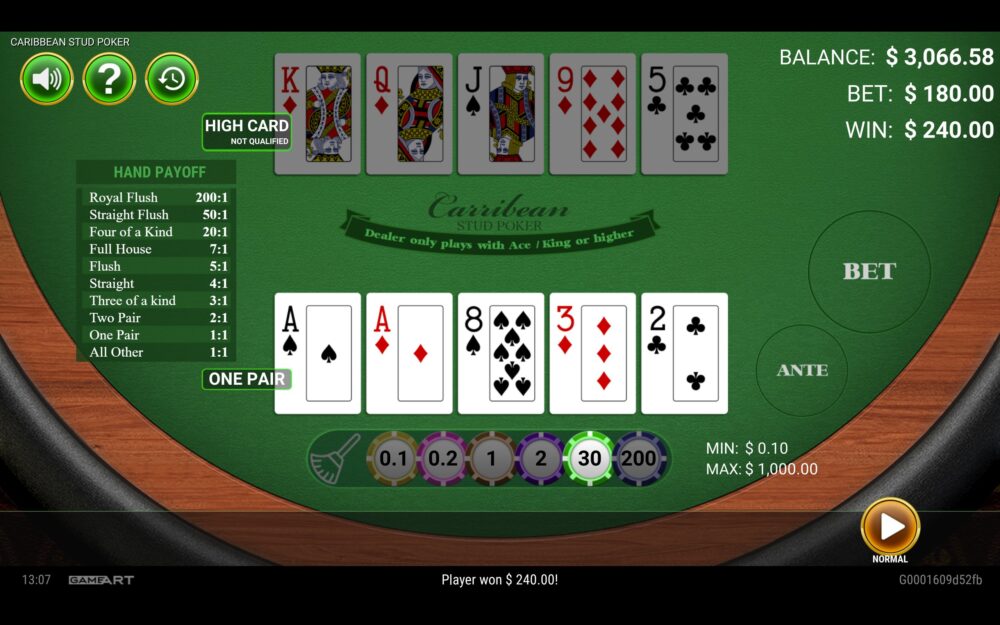 Online Poker in a casino