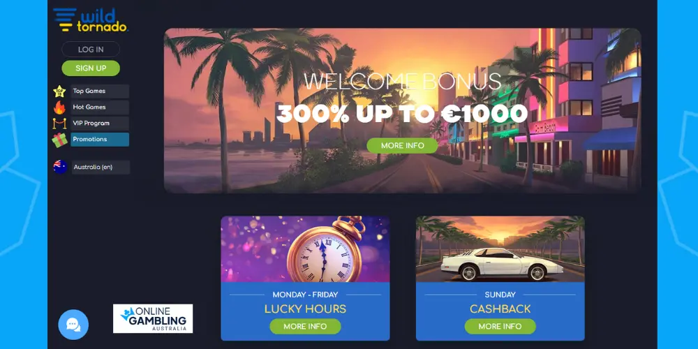 Welcome Bonus at Wild Tornado Casino