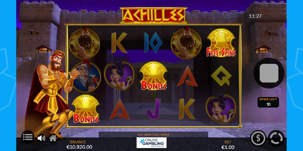 Achilles Pokie free spins