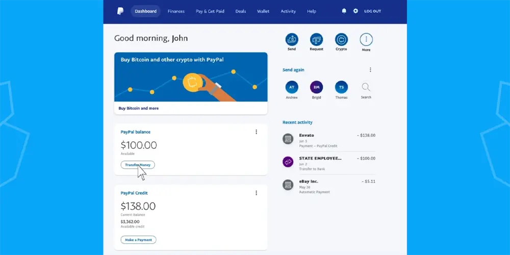 paypal dashboard