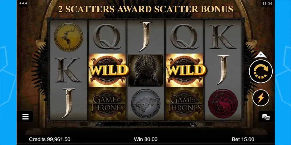 game of thrones bonuses wilds win