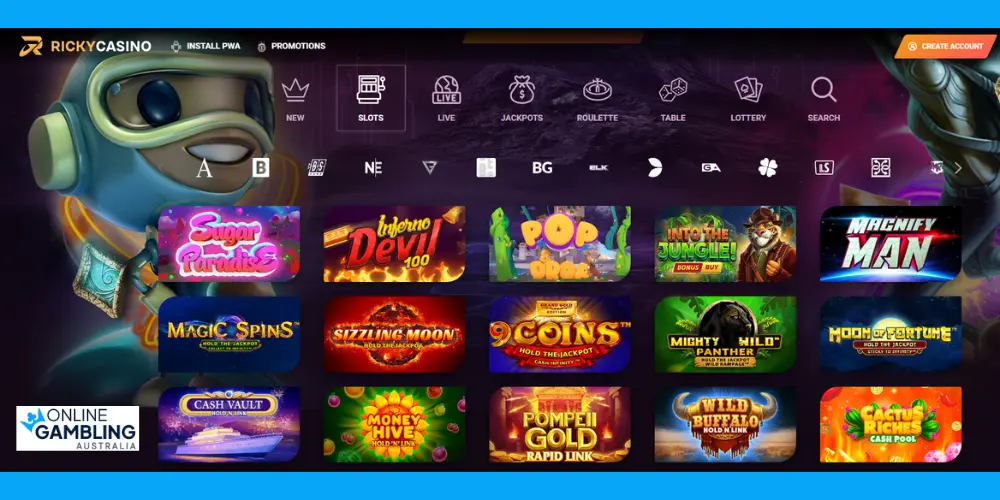 online pokies at ricky casino