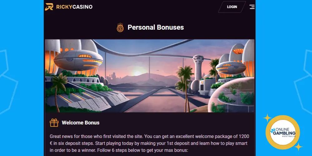 welcome bonus at Ricky casino