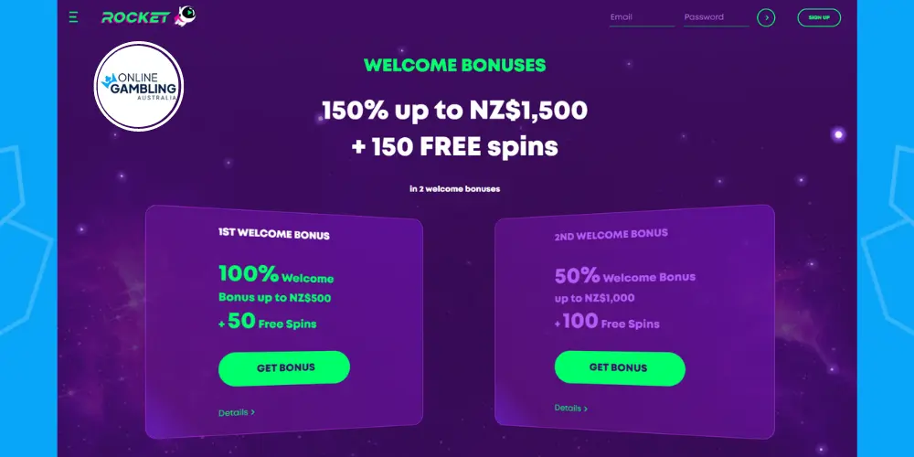 welcome bonus at rocket casino