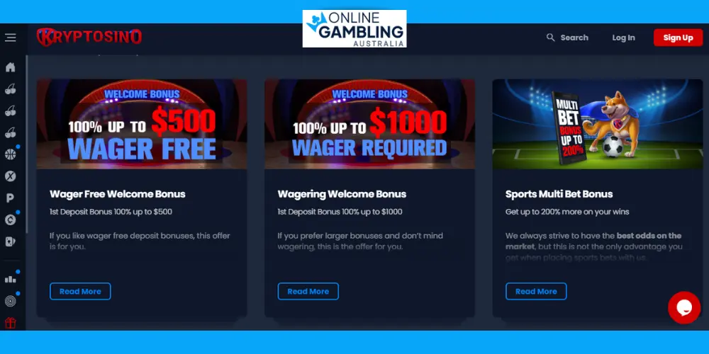 Kryptosino Casino Bonuses