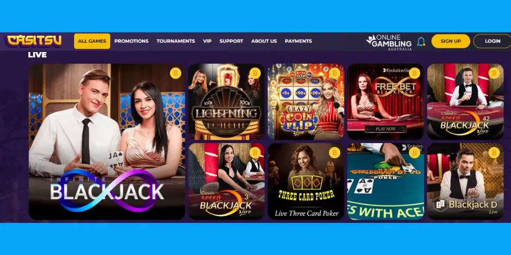 Live Casino games at casitsu australia