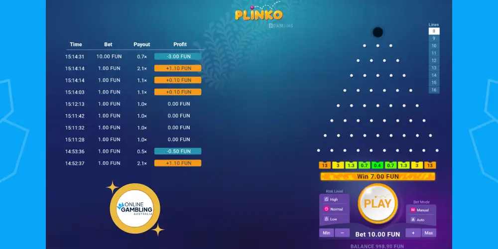 Plinko casino games Odds & Payouts