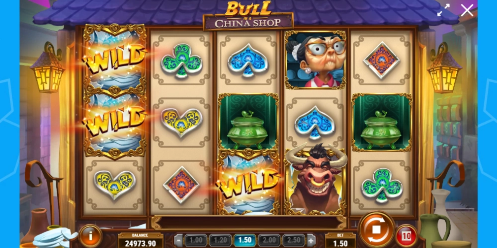 Bull in a china shop pokie bonuses