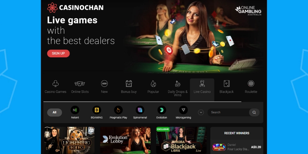 Live Casino at CasinoChan in australia