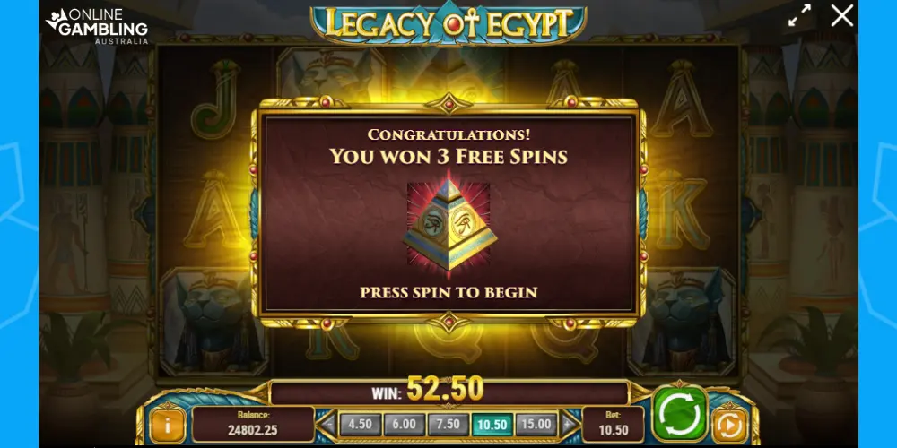 legacy of egypt free spins