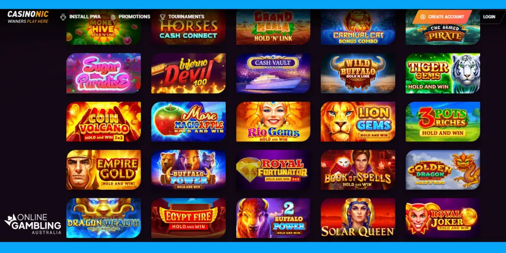 online pokies at casinoNic australia