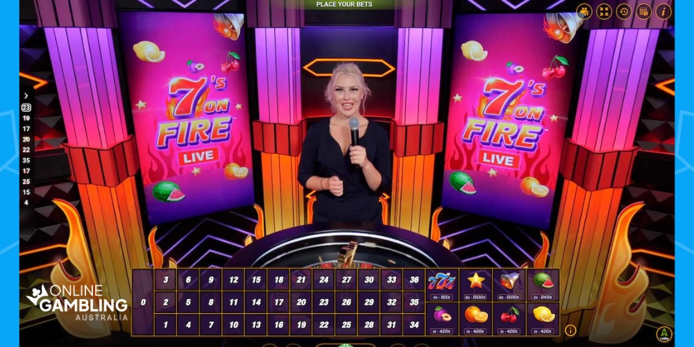 7´s on fire live casino game