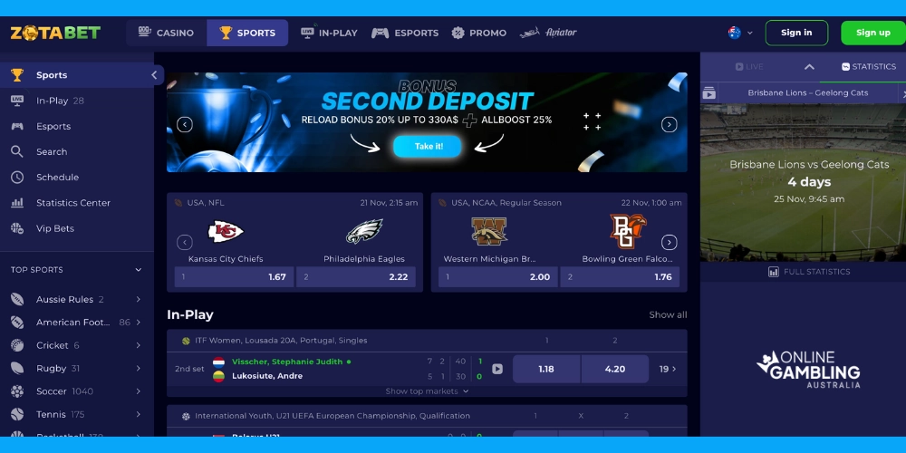 Sportsbook ZotaBet Casino