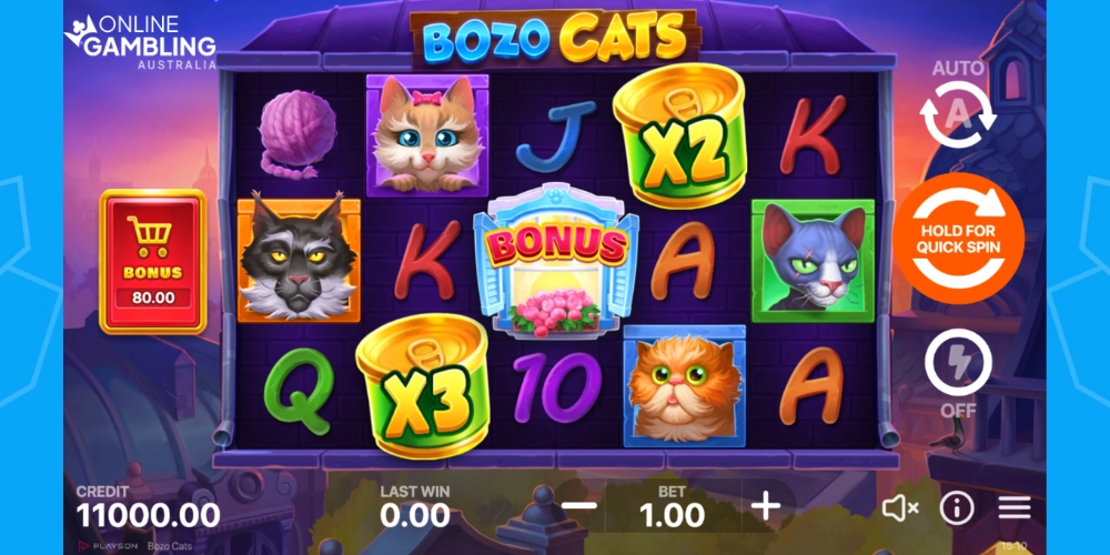 bozo cats slot by Playson
