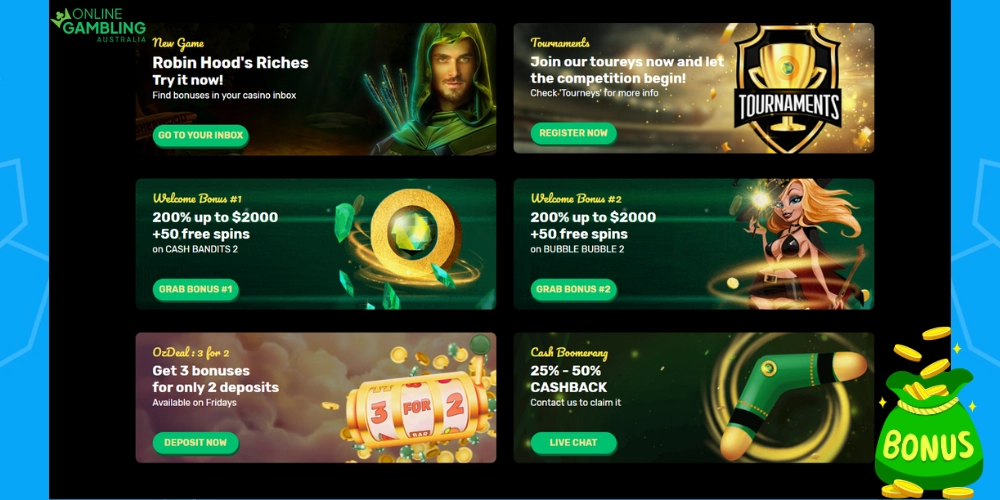 Ozwin Casino Australia Bonuses