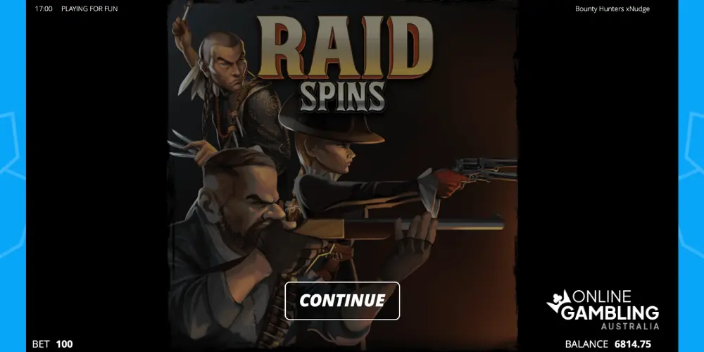 Raid Spins Feature at Bounty Hunters xNudge