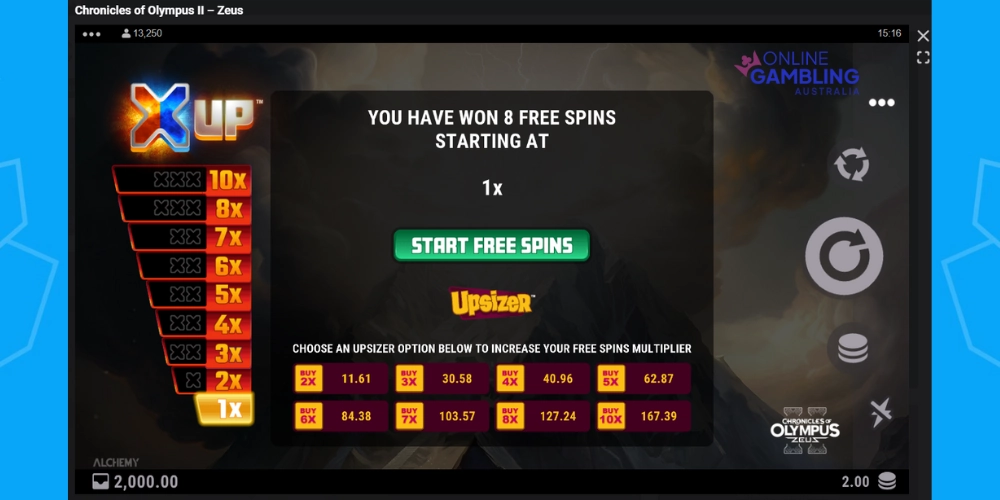 Chronicles of Olympus II - Zeus Slot Free Spins